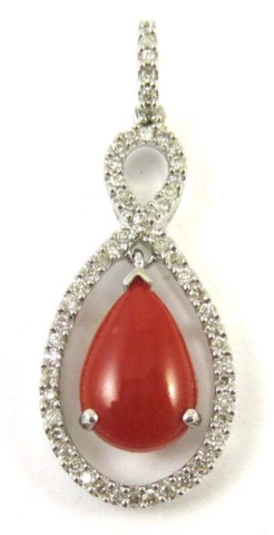 CORAL DIAMOND AND FOURTEEN KARAT