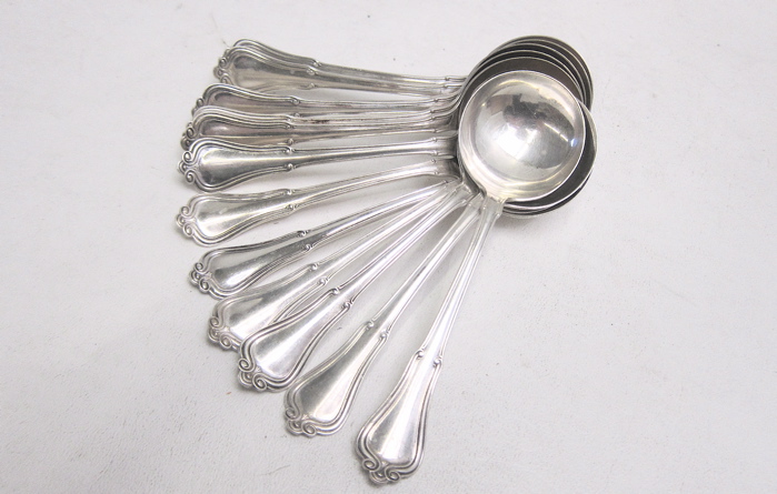 SET OF 12 GORHAM STERLING BOUILLON