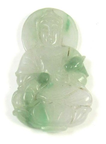 CHINESE GREEN JADE BUDDHA PENDANT