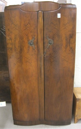 BURL WALNUT TWO DOOR WARDROBE English 16dcb5