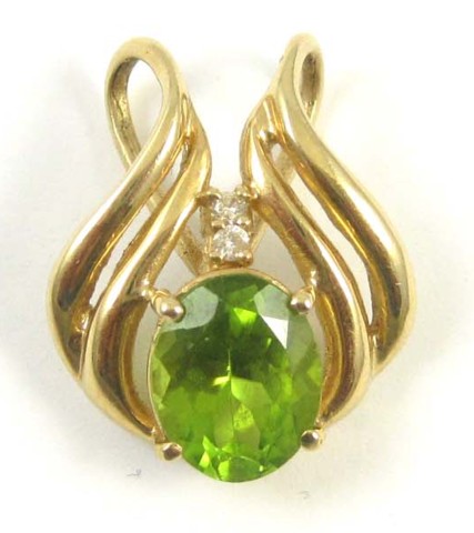 PERIDOT AND FOURTEEN KARAT GOLD