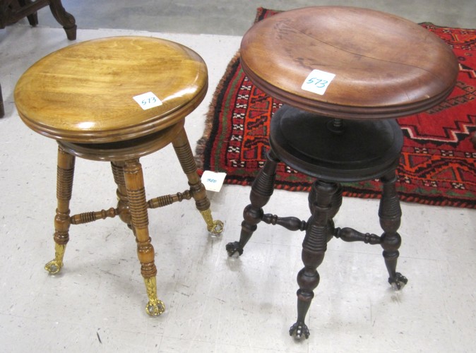 TWO SIMILAR PIANO STOOLS Henry