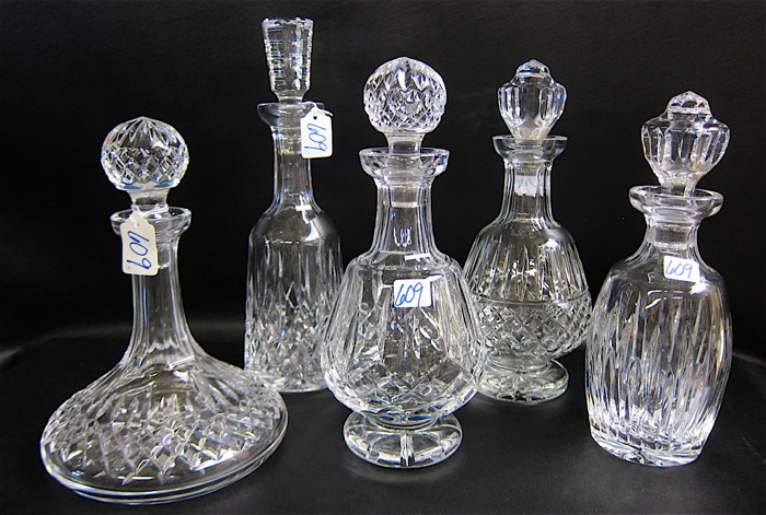 FIVE ASSORTED WATERFORD CRYSTAL 16dd18