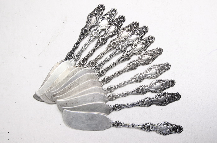 SET OF 11 WHITING STERLING FLAT