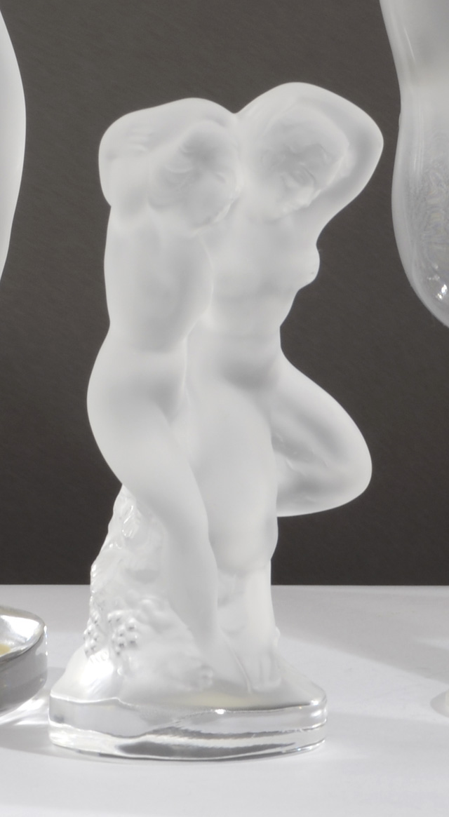 LALIQUE FRANCE GLASS FIGURAL GROUP SCULPTURE