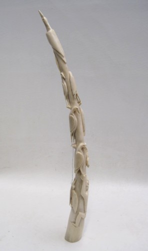 AFRICAN CARVED IVORY TUSK having