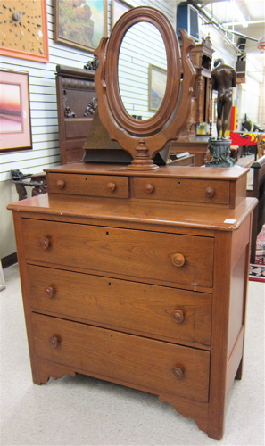 VICTORIAN WALNUT CHEST WITH MIRROR American