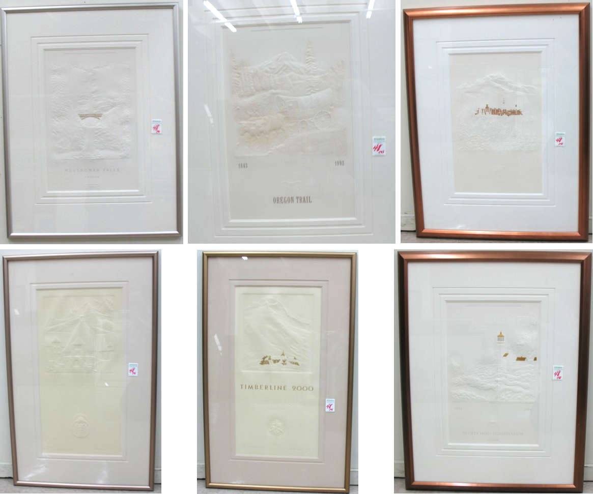 SIX EMBOSSED COLLECTIBLE PRINTS 16de2e