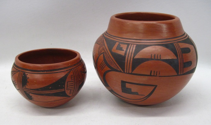 TWO HOPI PUEBLO INDIAN POTS: the