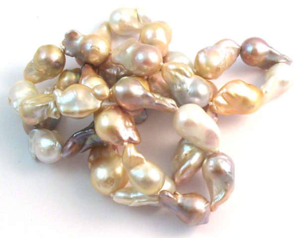 MULTI-COLOR PEARL NECKLACE 34-1/2