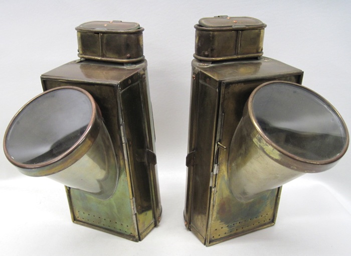 PAIR WHALE OIL LANTERNS of brass 16ded6