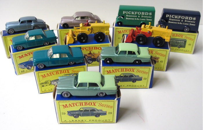 TEN MATCHBOX TOY VEHICLES IN A LENSEY