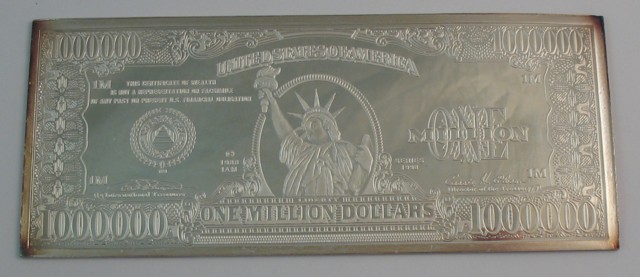 SILVER REPLICA U S ONE MILLION 16df2a