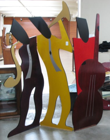 WHIMSICAL THREE PANEL FIGURAL FLOOR 16df5b