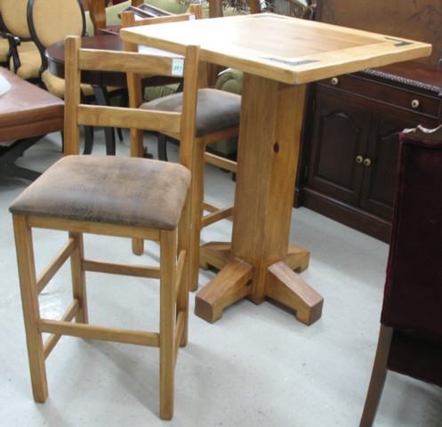 THREE-PIECE TABLE AND STOOL SET including