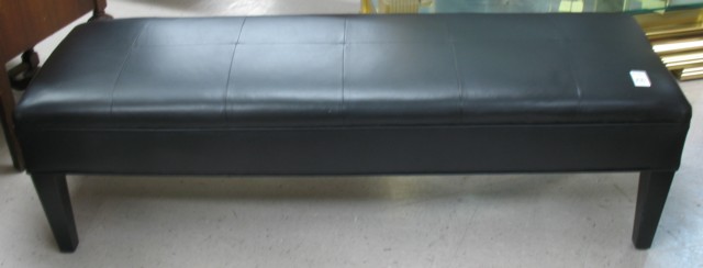 A CONTEMPORARY BLACK LEATHER BENCH 16dfa2