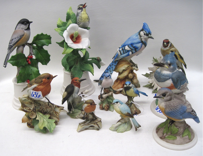 TWELVE BOEHM & OTHER PORCELAIN BIRD