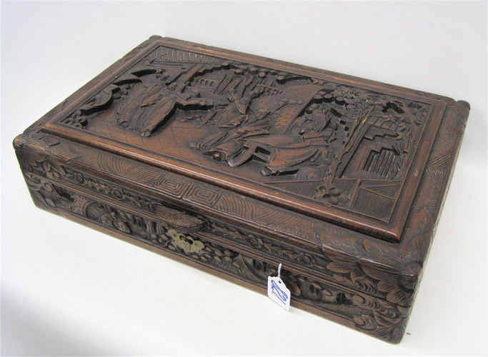 CHINESE CARVED CAMPHOR WOOD COVERED 16e101
