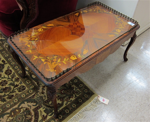 LOUIS XV STYLE INLAID COFFEE TABLE 16e119