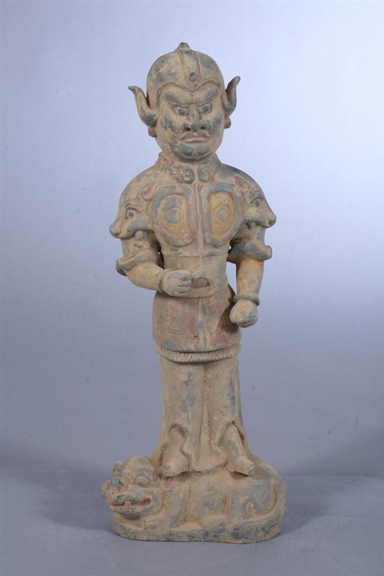 CHINESE GREY POTTERY FIGURE OF