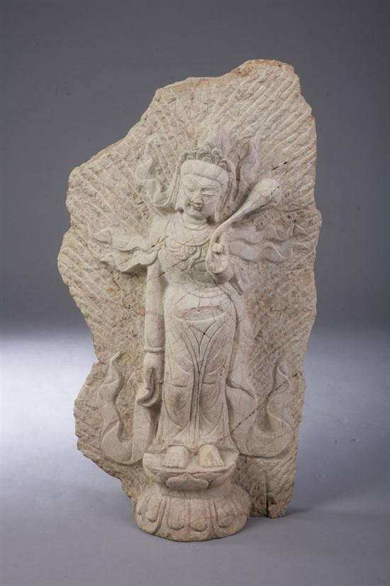 CHINESE STONE FIGURE OF GUANYIN.