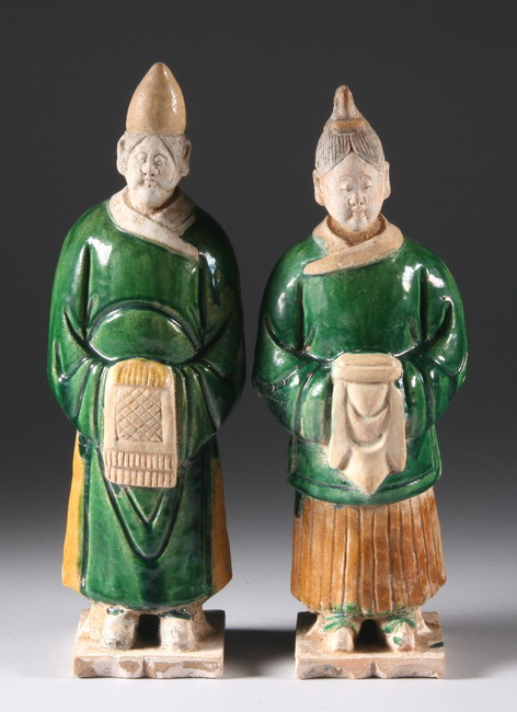 TWO CHINESE SANCAI EARTHENWARE