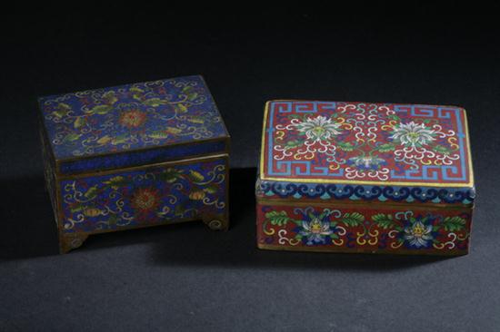 TWO CHINESE CLOISONN ENAMEL BOXES  16e166