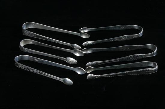 SIX GEORGE III SILVER SUGAR TONGS  16e188