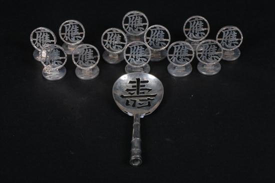 TWELVE CHINESE SILVER PLACE CARD