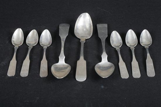 COLLECTION AMERICAN COIN SILVER SPOONS.