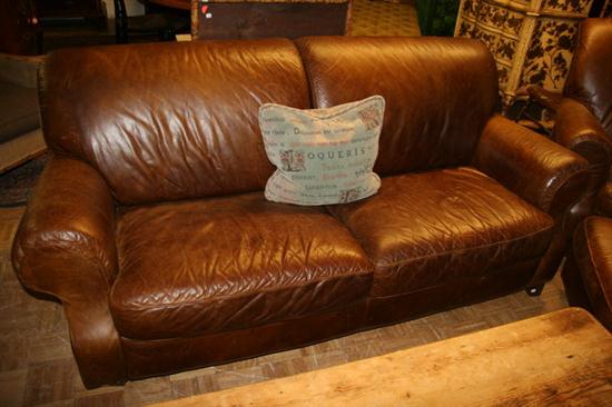 CONTEMPORARY BROWN DISTRESSED LEATHER 16e232