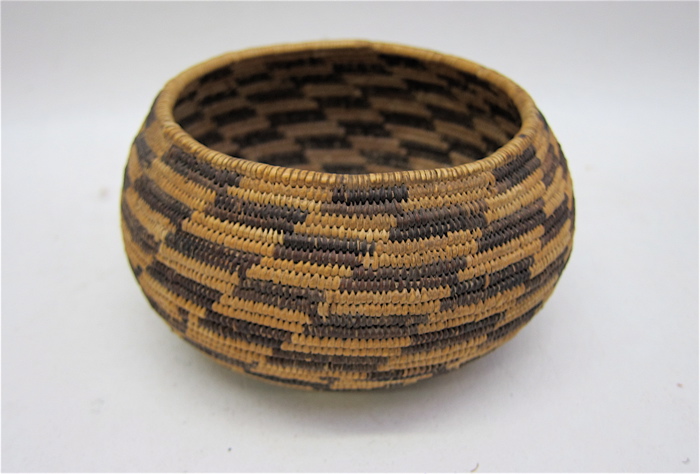 POMO INDIAN BASKET sturdily woven with