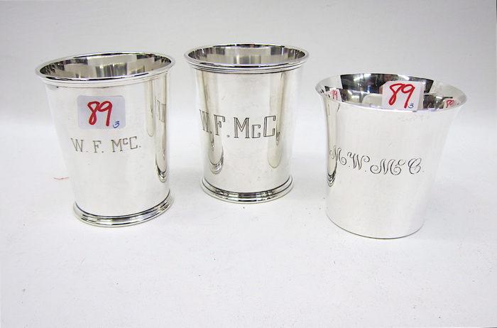 THREE AMERICAN STERLING MINT JULEP