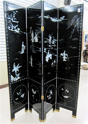 CHINESE FOUR-PANEL FLOOR SCREEN