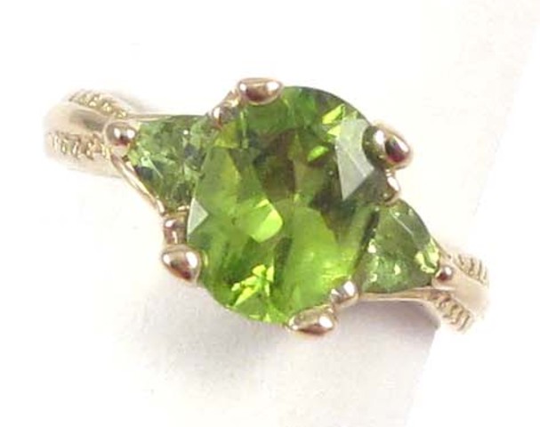 PERIDOT AND FOURTEEN KARAT GOLD