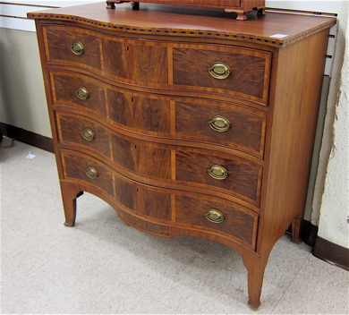 FEDERAL STYLE BANDED MAHOGANY CHEST