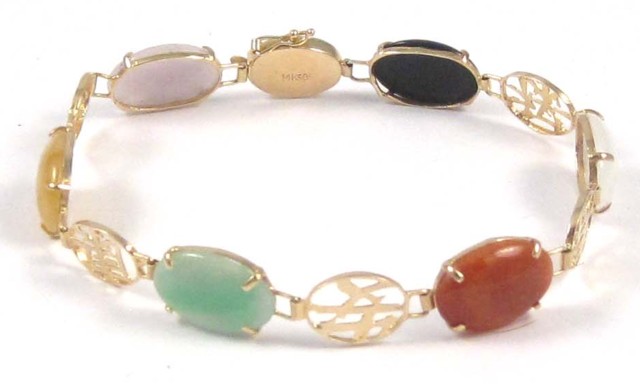 MULTI COLOR JADE BRACELET with 16e310