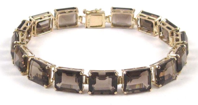 SMOKY QUARTZ AND YELLOW GOLD BRACELET 16e338