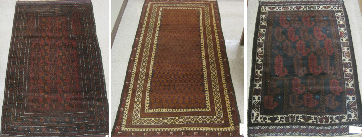 THREE PERSIAN TRIBAL AREA RUGS