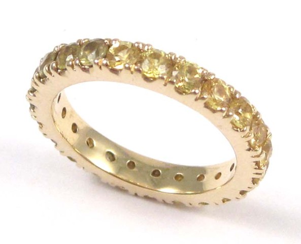 YELLOW SAPPHIRE ETERNITY RING 14k 16e345