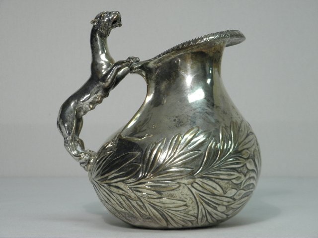 Heavy silvered bronze water jug