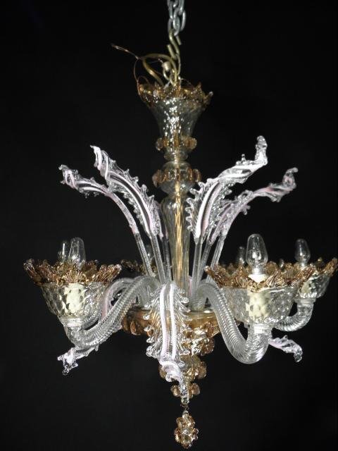 An ornately made Murano glass six light 16bca4