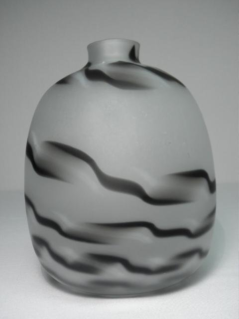 Black and white frosted art glass