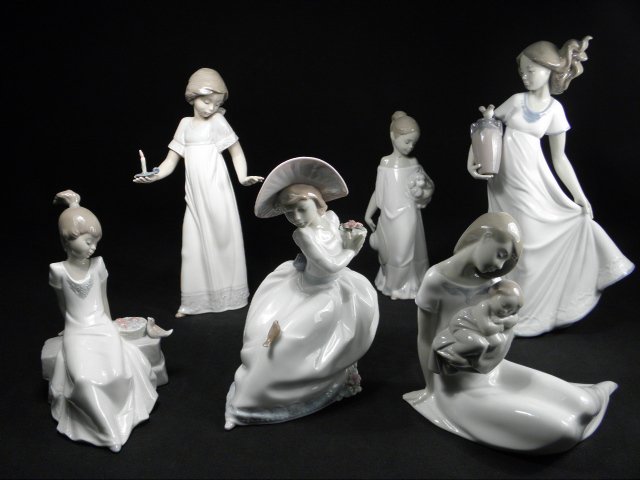 Lot of six Nao (by Lladro) Spanish porcelain