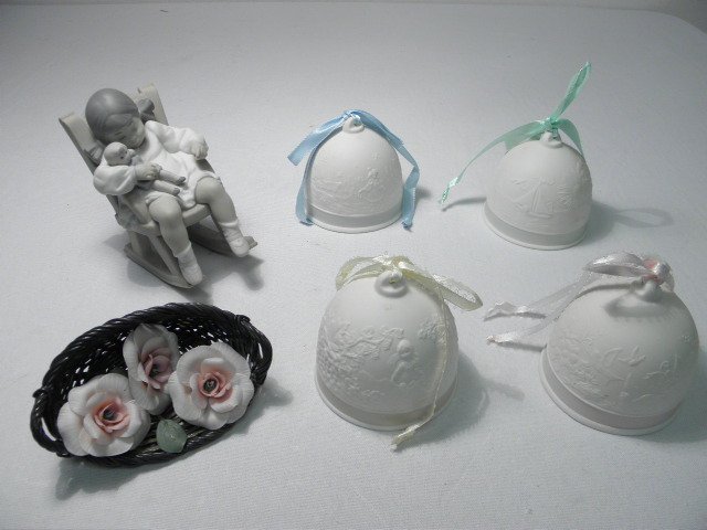Six pieces of assorted Lladro porcelain.