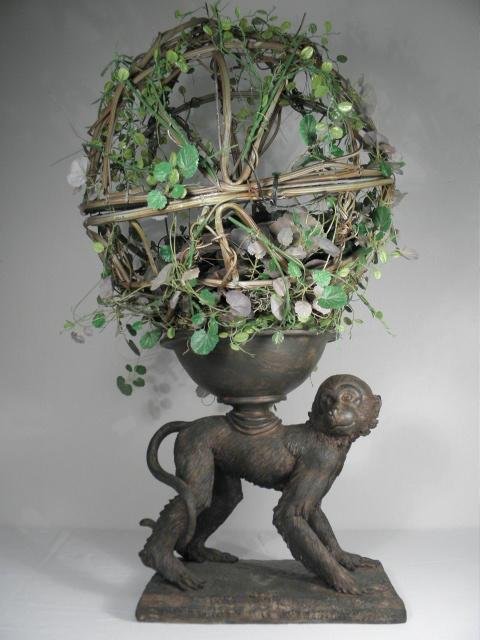 Decorative resin monkey sculpture