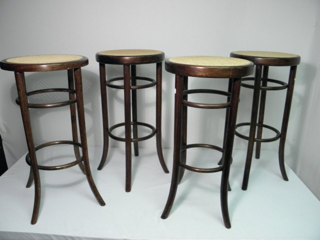 Lot of four bentwood and cane stools 16bfd1