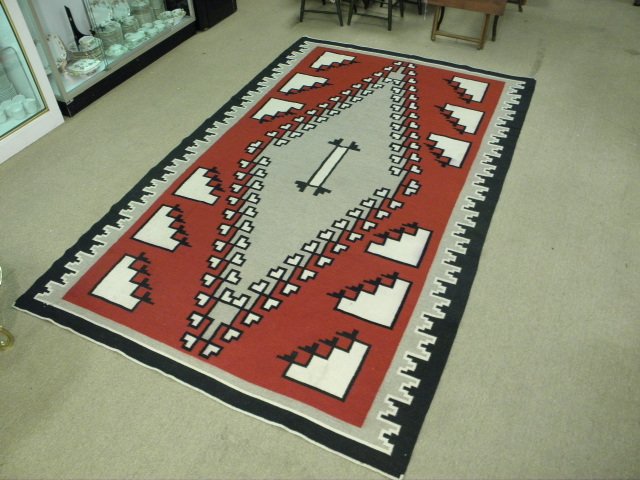 A Native American wool area rug