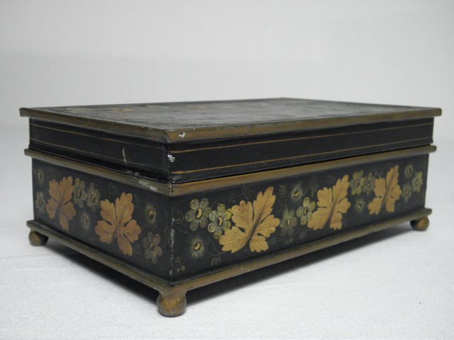 Floral Tole painted writing desk