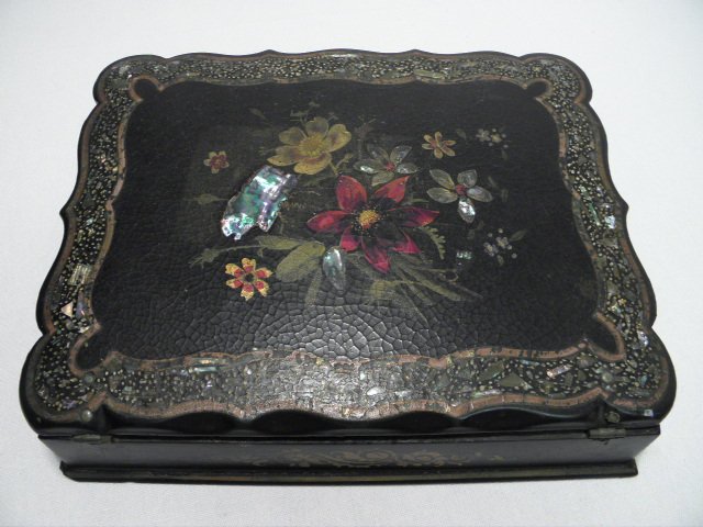 A Victorian lacquered writing box